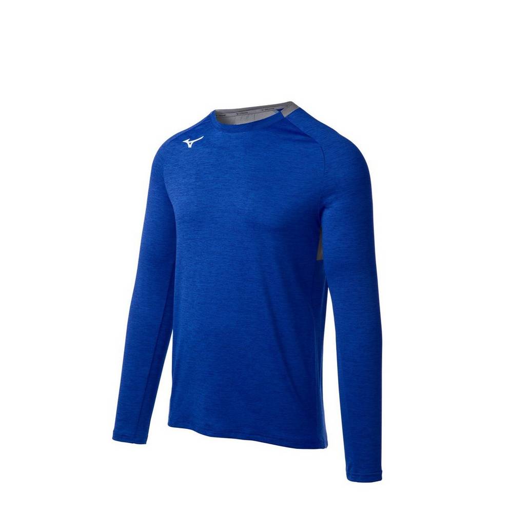 Mizuno Alpha Long Sleeve Férfi Futópóló Királykék EQX870359